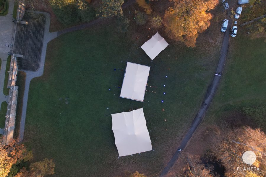 Namiot stretch Planeta Catering – ujecie z drona nr 4