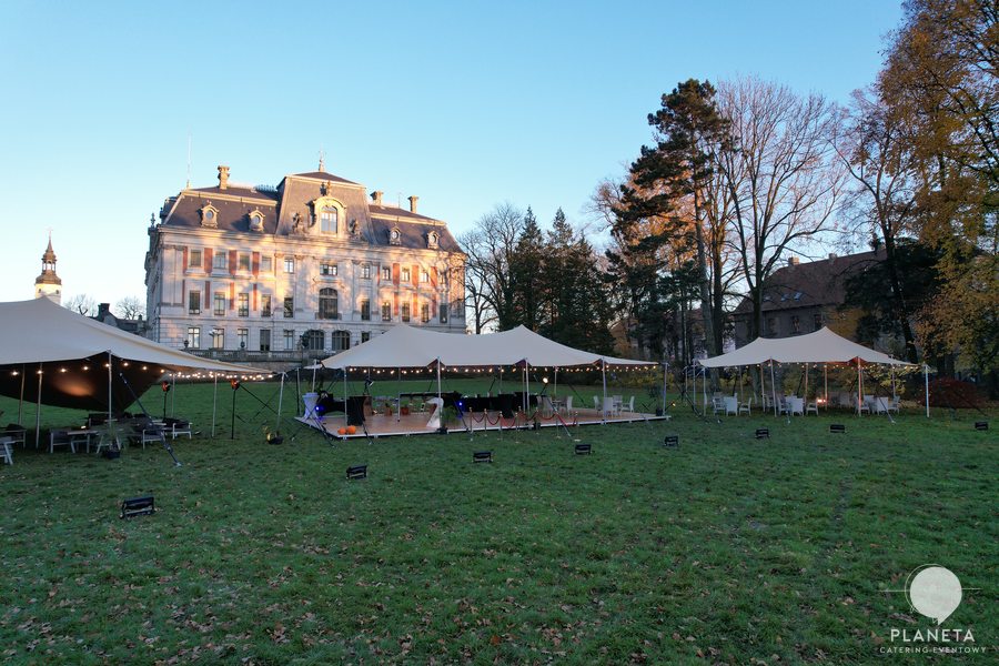 Namiot stretch Planeta Catering – ujecie z drona nr 8