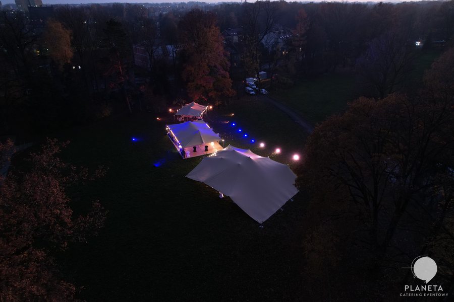 Namiot stretch Planeta Catering – ujecie z drona nr 19